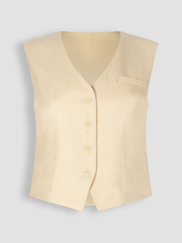 Ontdek de Laura katoen/viscosemix gilet van Another-Label in de kleur zand bij Orangebag. Op werkdagen voor 21:45 besteld, morgen in huis.