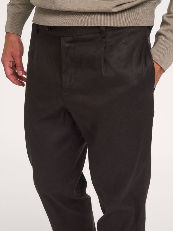 Ontdek de Linnen/katoenmix broek van Profuomo in de kleur Donkerbruin bij Orangebag. Op werkdagen voor 21:45 besteld, morgen in huis.
