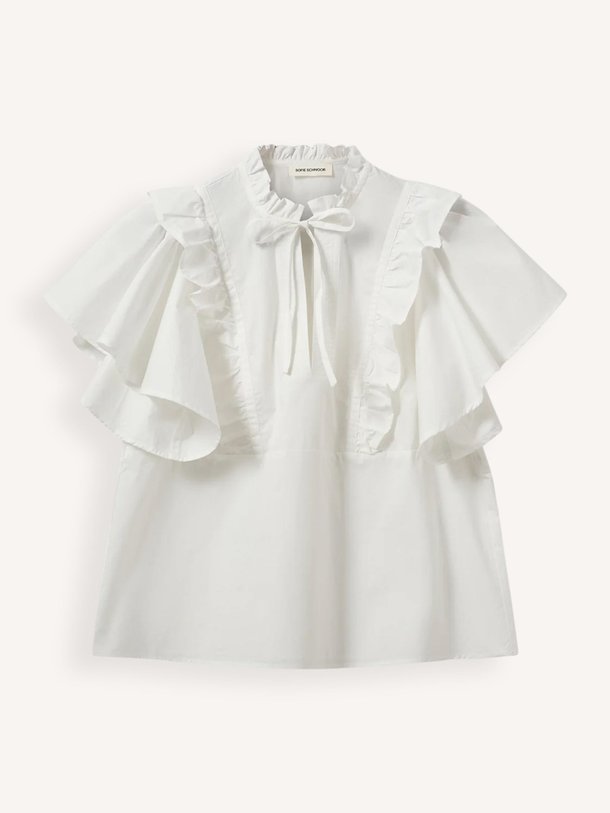 Ontdek de Merlinda katoenen top van Sofie Schnoor in de kleur Wit bij Orangebag. Op werkdagen voor 21:45 besteld, morgen in huis.