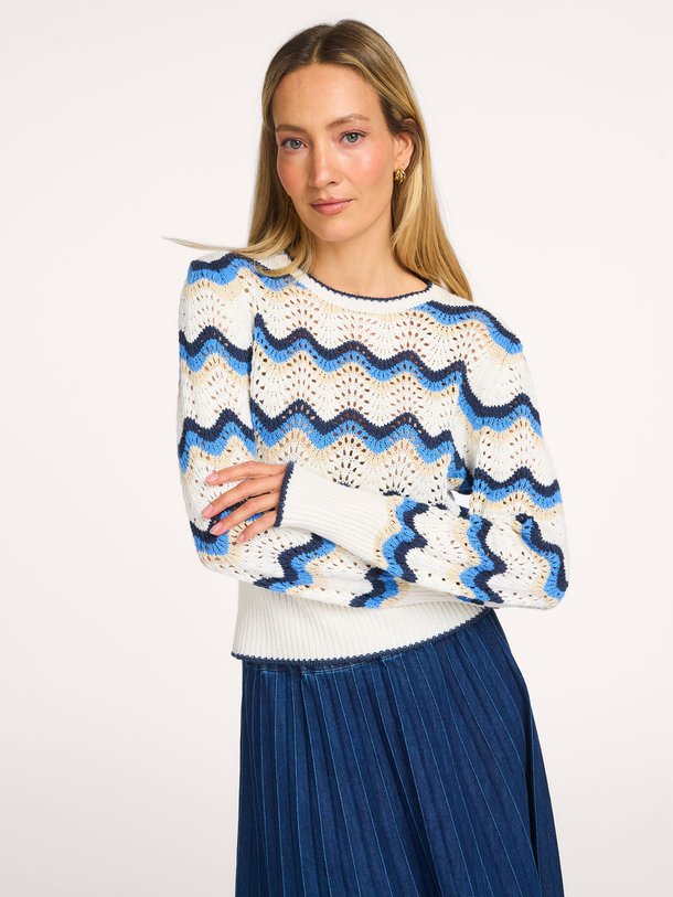 Ontdek de Fenua katoenmix gestreepte trui van La Fee Maraboutee in de kleur Ecru bij Orangebag. Op werkdagen voor 21:45 besteld, morgen in huis.