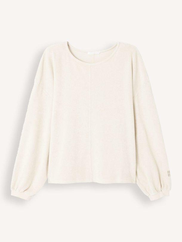 Ontdek de Fuxow katoenen badstof trui van American Vintage in de kleur Crème bij Orangebag. Op werkdagen voor 21:45 besteld, morgen in huis.