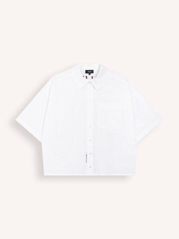 Ontdek de Katoenmix oversized blouse van Alix The Label in de kleur Off-white bij Orangebag. Op werkdagen voor 21:45 besteld, morgen in huis.
