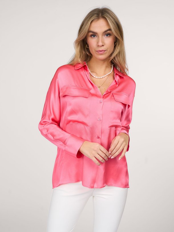 Ontdek de Zijdemix blouse van Semicouture in de kleur roze bij Orangebag. Op werkdagen voor 21:45 besteld, morgen in huis.