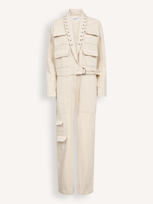 Ontdek de Pielle katoenmix jumpsuit met structuur van Haute L'Amitié in de kleur Zand bij Orangebag. Op werkdagen voor 21:45 besteld, morgen in huis.