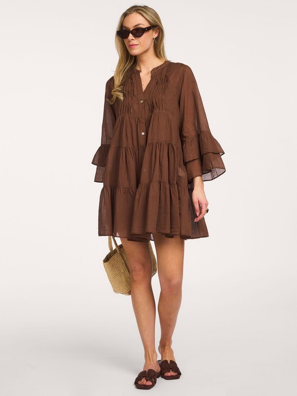 Ontdek de Citrus katoenen jurk van Devotion in de kleur Bruin bij Orangebag. Op werkdagen voor 21:45 besteld, morgen in huis.