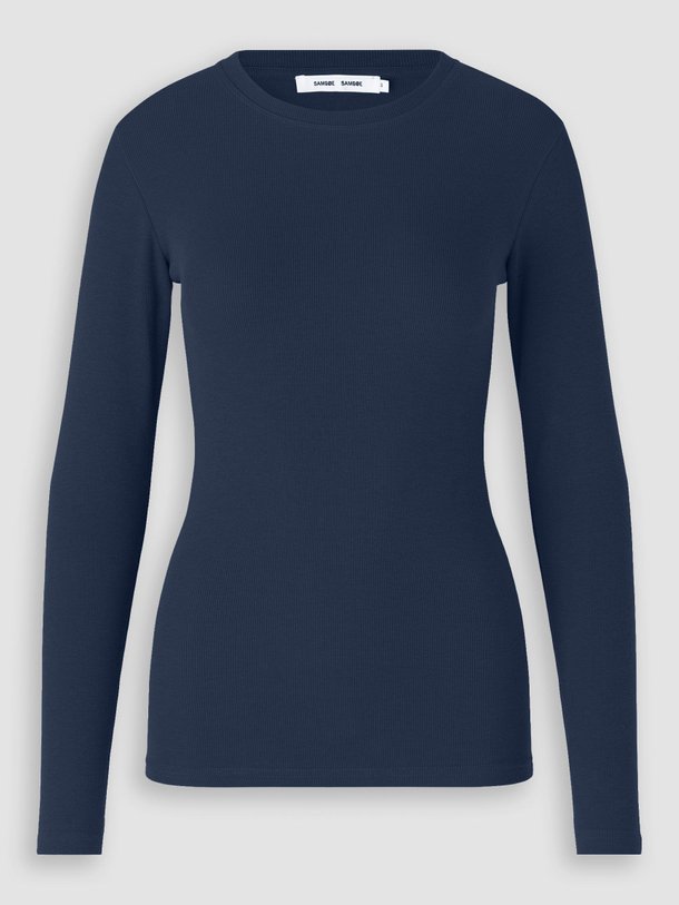 Ontdek de Alexa organic cotton rib longsleeve van Samsoe Samsoe in de kleur donkerblauw bij Orangebag. Op werkdagen voor 21:45 besteld, morgen in huis.