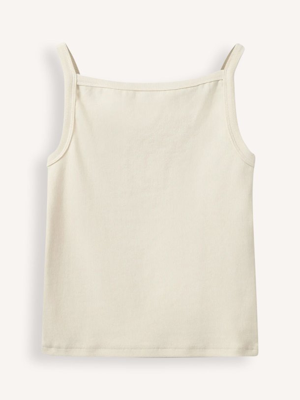 Ontdek de Bree katoenmix rib tanktop van Sofie Schnoor in de kleur Crème bij Orangebag. Op werkdagen voor 21:45 besteld, morgen in huis.