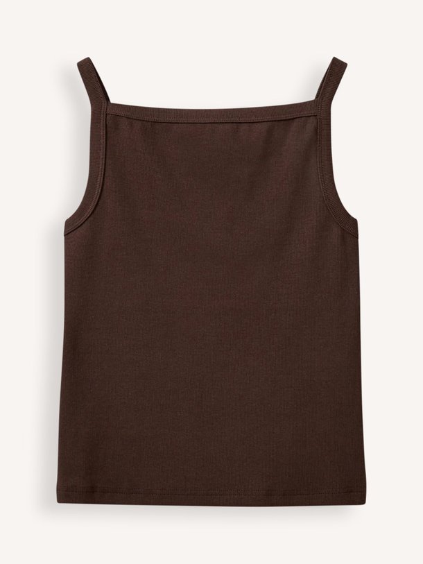 Ontdek de Bree katoenmix rib tanktop van Sofie Schnoor in de kleur Donkerbruin bij Orangebag. Op werkdagen voor 21:45 besteld, morgen in huis.