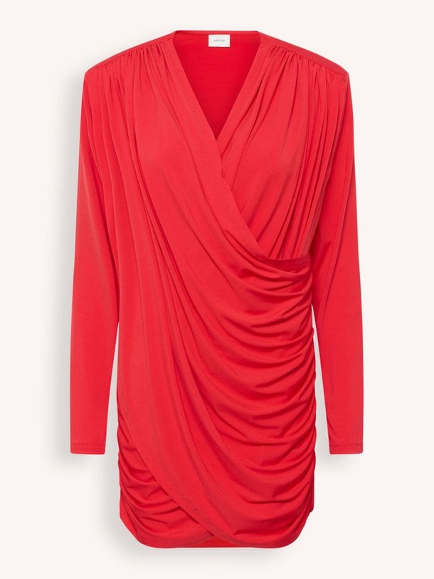 Ontdek de Kadie geweven jurk van Gestuz in de kleur Rood bij Orangebag. Op werkdagen voor 21:45 besteld, morgen in huis.