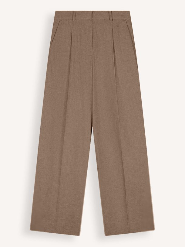 Ontdek de Linnen/katoenmix wide leg broek van OLAF in de kleur Taupe bij Orangebag. Op werkdagen voor 21:45 besteld, morgen in huis.