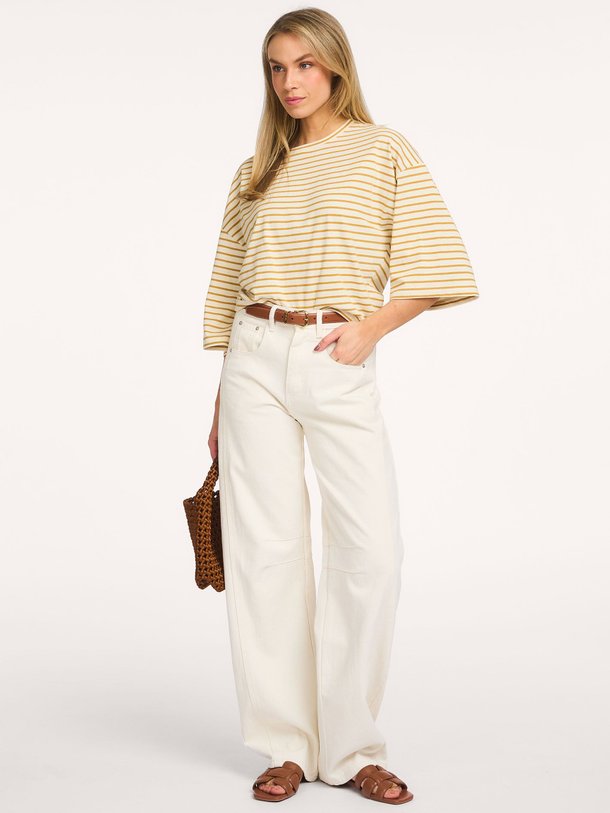 Ontdek de Dotty organic cottonmix gestreept T-shirt van Nathalie Vleeschouwer in de kleur Geel bij Orangebag. Op werkdagen voor 21:45 besteld, morgen in huis.