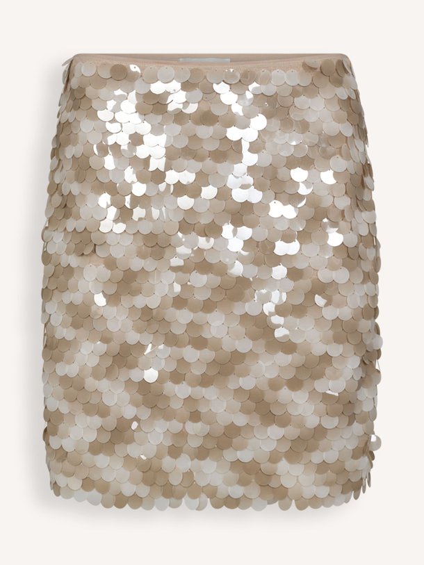 Ontdek de Sequince geweven rok met pailletten van Copenhagen Muse in de kleur zand bij Orangebag. Op werkdagen voor 21:45 besteld, morgen in huis.