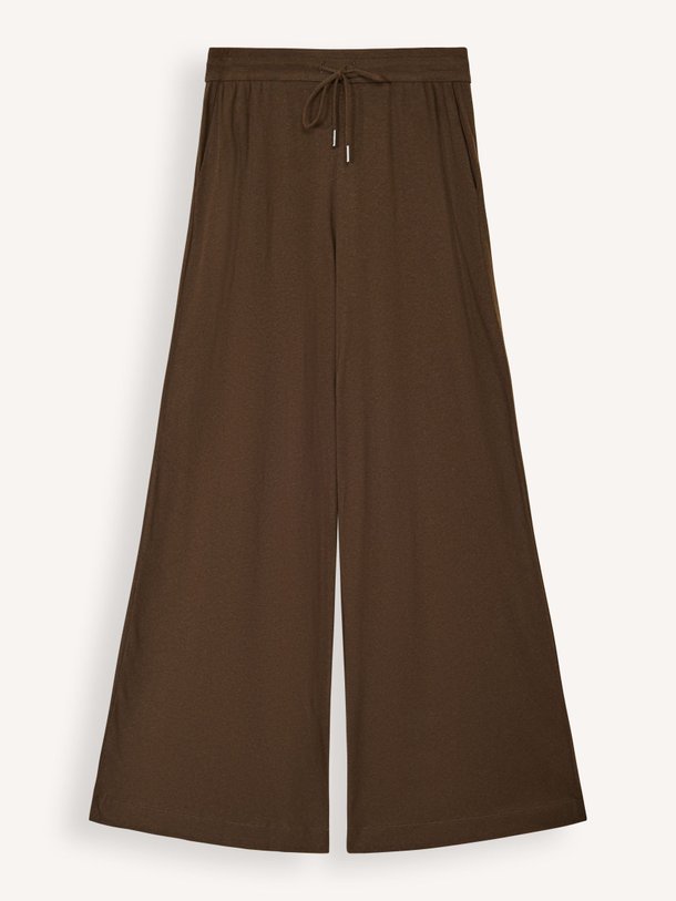 Ontdek de M497 katoen/linnenmix wide leg broek van Majestic Filatures in de kleur Bruin bij Orangebag. Op werkdagen voor 21:45 besteld, morgen in huis.