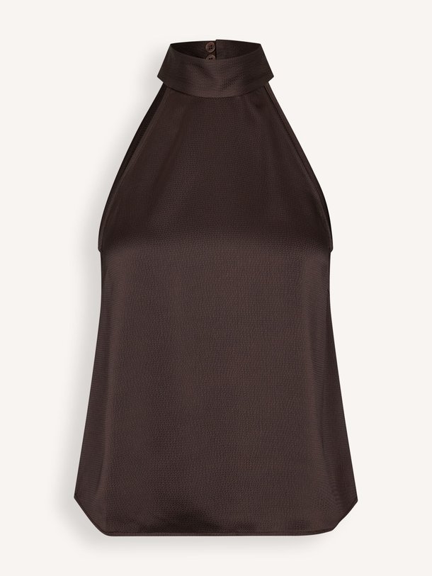 Ontdek de Sarheos geweven top van Samsoe Samsoe in de kleur Donkerbruin bij Orangebag. Op werkdagen voor 21:45 besteld, morgen in huis.