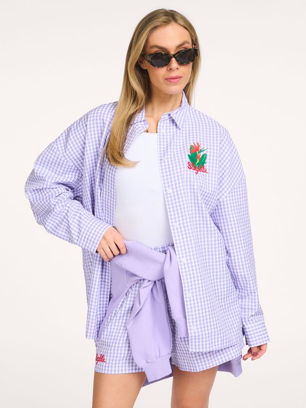 Ontdek de Mauro katoenmix geruite oversized blouse van Stieglitz in de kleur Paars bij Orangebag. Op werkdagen voor 21:45 besteld, morgen in huis.