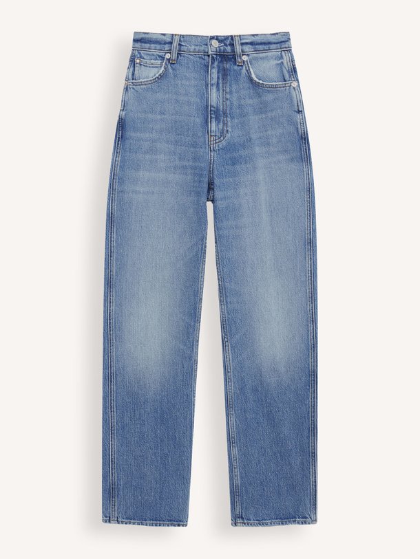 Ontdek de Jane high waist straight fit non-stretch jeans van Anine Bing in de kleur Blauw bij Orangebag. Op werkdagen voor 21:45 besteld, morgen in huis.