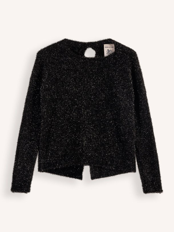 Ontdek de Gebreide trui met lurex en structuur van Semicouture in de kleur zwart bij Orangebag. Op werkdagen voor 21:45 besteld, morgen in huis.