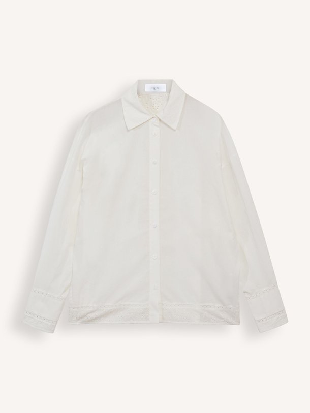 Ontdek de Imai katoenen blouse met opengewerkte broderie van Iro in de kleur wit bij Orangebag. Op werkdagen voor 21:45 besteld, morgen in huis.