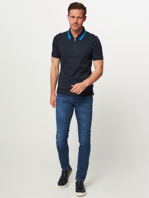 Ontdek de Polston katoenen polo van Boss in de kleur donkerblauw bij Orangebag. Op werkdagen voor 21:45 besteld, morgen in huis.