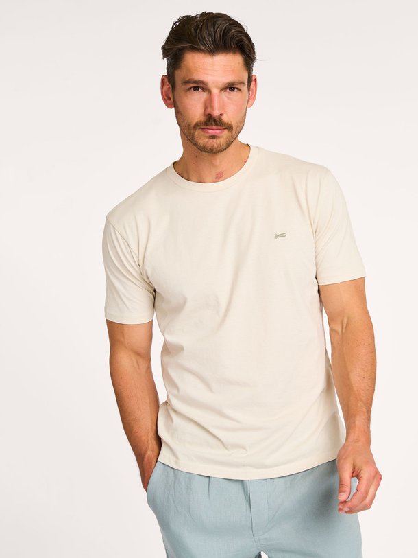 Ontdek de Scissor katoenen T-shirt van Denham in de kleur beige bij Orangebag. Op werkdagen voor 21:45 besteld, morgen in huis.