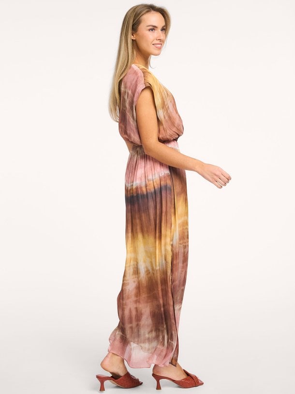 Ontdek de Kylan geweven maxi jurk met print van Dante 6 in de kleur Lichtbruin bij Orangebag. Op werkdagen voor 21:45 besteld, morgen in huis.