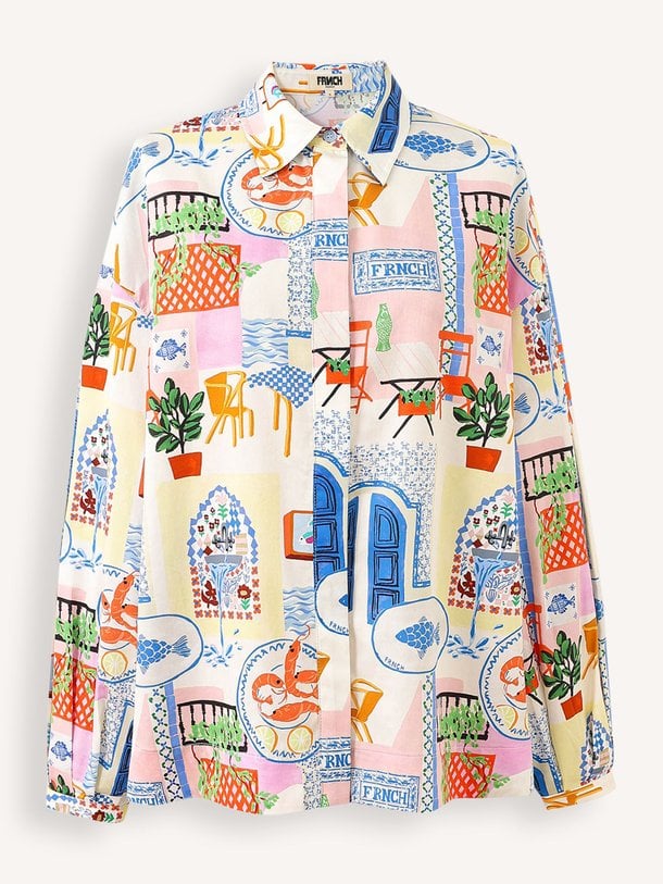 Ontdek de Topaze katoen/lyocellmix blouse met print van Frnch in de kleur Roze bij Orangebag. Op werkdagen voor 21:45 besteld, morgen in huis.