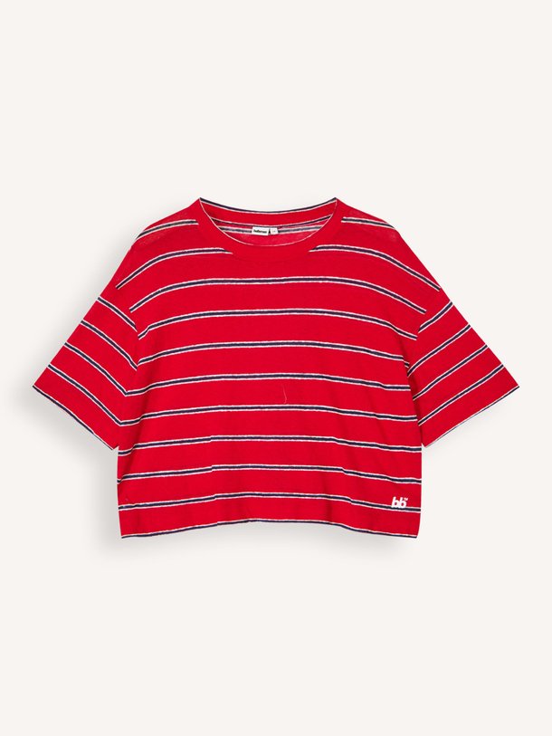 Ontdek de Vydel katoen/linnenmix gestreept T-shirt van Bellerose in de kleur Rood bij Orangebag. Op werkdagen voor 21:45 besteld, morgen in huis.