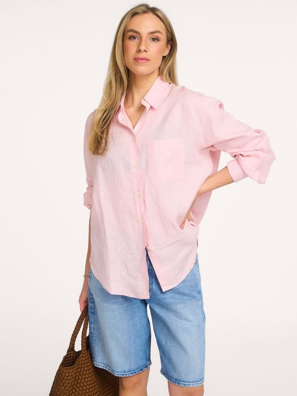 Colorful Standard Linnen blouse - Lichtroze Ontdek de Linnen blouse van Colorful Standard in de kleur Lichtroze bij Orangebag. Op werkdagen voor 21:45 besteld, morgen in huis.