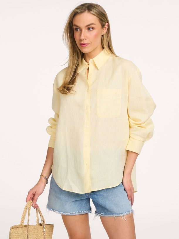 Ontdek de Linnen blouse van Colorful Standard in de kleur Geel bij Orangebag. Op werkdagen voor 21:45 besteld, morgen in huis.