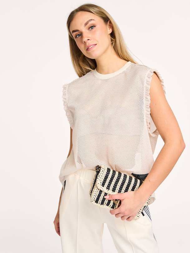 Ontdek de Geweven opengewerkte top van Haute L'Amitié in de kleur ecru bij Orangebag. Op werkdagen voor 21:45 besteld, morgen in huis.
