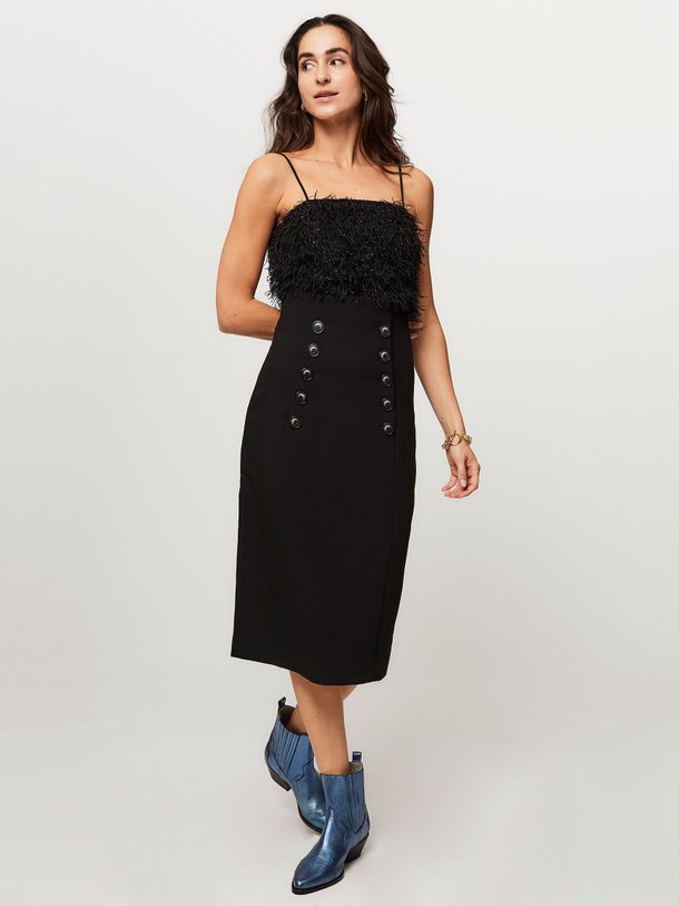 Ontdek de Vola viscosemix kokerrok van Co'Couture in de kleur zwart bij Orangebag. Op werkdagen voor 21:45 besteld, morgen in huis.