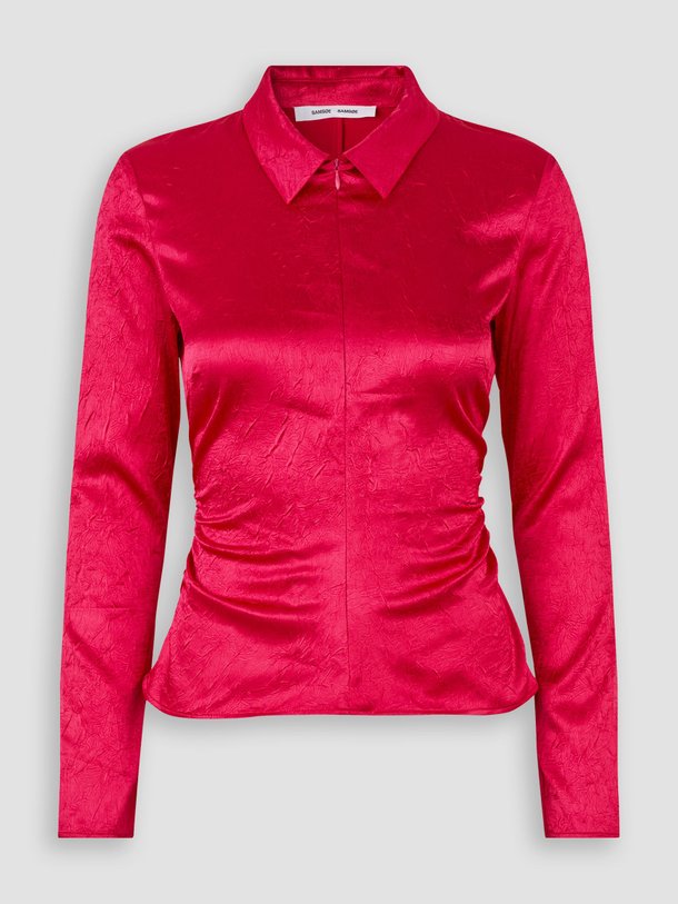 Ontdek de Ivana geweven glanzende top met structuur van Samsoe Samsoe in de kleur fuchsia bij Orangebag. Op werkdagen voor 21:45 besteld, morgen in huis.