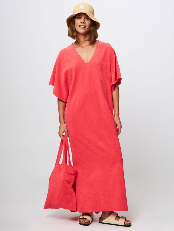 Ontdek de Kaftan katoenen badstof maxi jurk van Speezys in de kleur koraal bij Orangebag. Op werkdagen voor 21:45 besteld, morgen in huis.