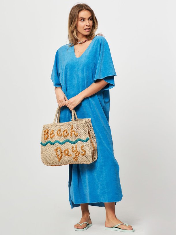 Ontdek de Kaftan katoenen badstof maxi jurk van Speezys in de kleur blauw bij Orangebag. Op werkdagen voor 21:45 besteld, morgen in huis.