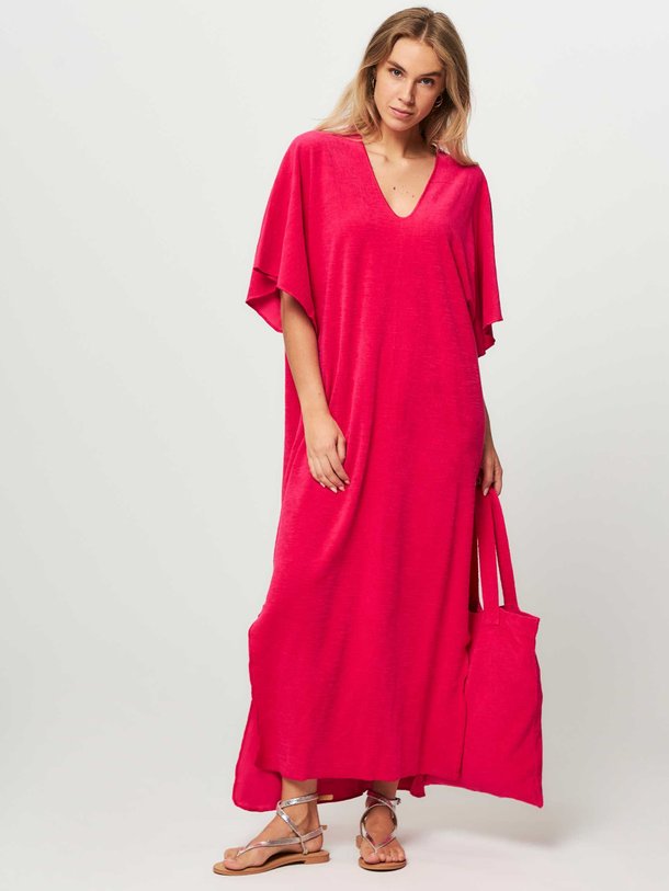 Ontdek de Kaftan katoenen badstof maxi jurk van Speezys in de kleur fuchsia bij Orangebag. Op werkdagen voor 21:45 besteld, morgen in huis.