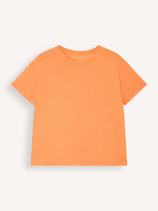 Ontdek de M497 katoen/linnenmix T-shirt van Majestic Filatures in de kleur Oranje bij Orangebag. Op werkdagen voor 21:45 besteld, morgen in huis.