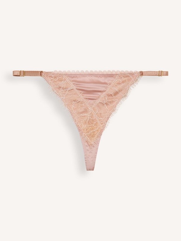 Ontdek de Luna zijdemix tanga met kant van Noblesse Oblige in de kleur poeder bij Orangebag. Op werkdagen voor 21:45 besteld, morgen in huis.
