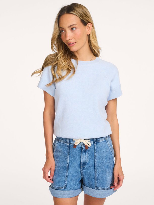 Ontdek de Katoenen gemêleerde sweater van Yaya in de kleur Lichtblauw bij Orangebag. Op werkdagen voor 21:45 besteld, morgen in huis.