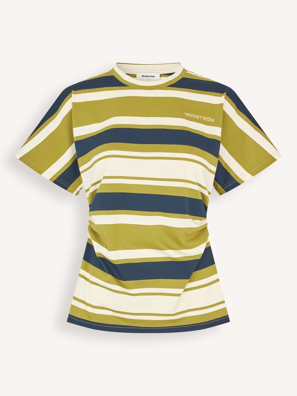 Ontdek de Urban katoenmix gestreept T-shirt van Modstrom in de kleur Groen bij Orangebag. Op werkdagen voor 21:45 besteld, morgen in huis.