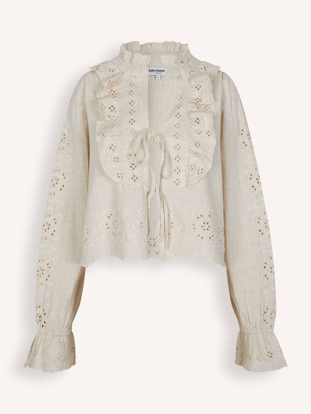 Ontdek de Davenport katoen/linnenmix blouse van Lollys Laundry in de kleur ecru bij Orangebag. Op werkdagen voor 21:45 besteld, morgen in huis.