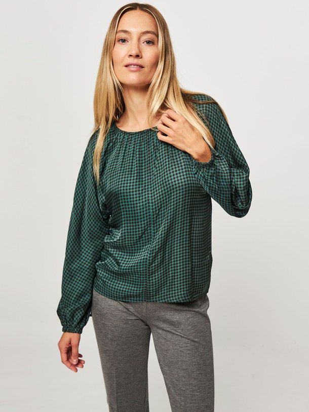 Ontdek de Aida viscose top met dessin van Bellerose in de kleur donkergroen bij Orangebag. Op werkdagen voor 21:45 besteld, morgen in huis.