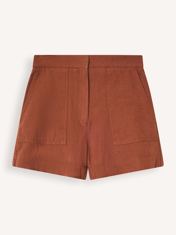 Ontdek de Graviere katoen/linnenmix short van Vanessa Bruno in de kleur Bruin bij Orangebag. Op werkdagen voor 21:45 besteld, morgen in huis.