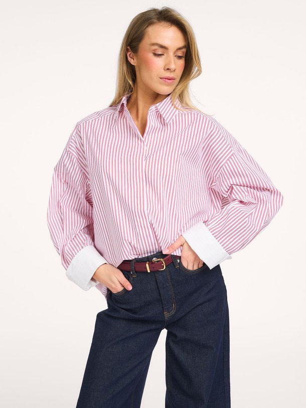 Ontdek de Maryann katoenen gestreepte blouse van Copenhagen Muse in de kleur Wit bij Orangebag. Op werkdagen voor 21:45 besteld, morgen in huis.