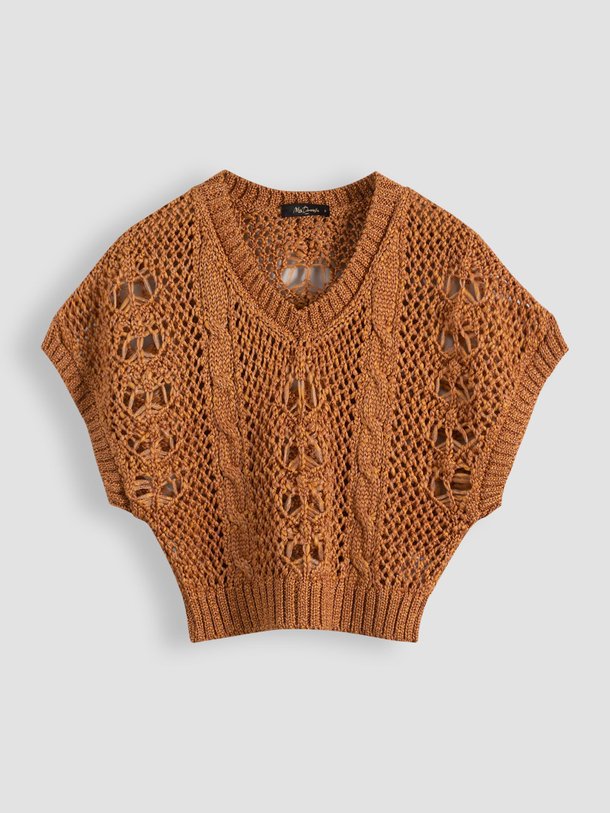Ontdek de Capria viscosemix top met opengewerkt patroon van Mes Demoiselles in de kleur cognac bij Orangebag. Op werkdagen voor 21:45 besteld, morgen in huis.