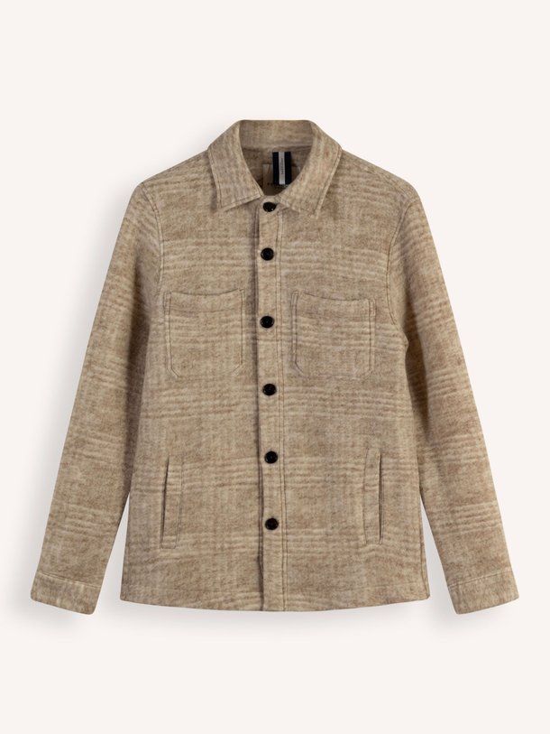 Ontdek de Wolmix geruit overshirt met structuur van Profuomo in de kleur zand bij Orangebag. Op werkdagen voor 21:45 besteld, morgen in huis.