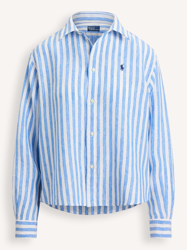 Ontdek de Linnen gestreepte blouse van Ralph Lauren in de kleur Blauw bij Orangebag. Op werkdagen voor 21:45 besteld, morgen in huis.