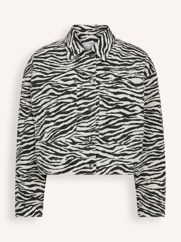 Ontdek de Zion katoenmix jasje met zebra print van Co'Couture in de kleur zwart bij Orangebag. Op werkdagen voor 21:45 besteld, morgen in huis.