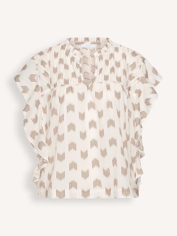 Ontdek de Danee katoenen top met print van By-Bar in de kleur Crème bij Orangebag. Op werkdagen voor 21:45 besteld, morgen in huis.
