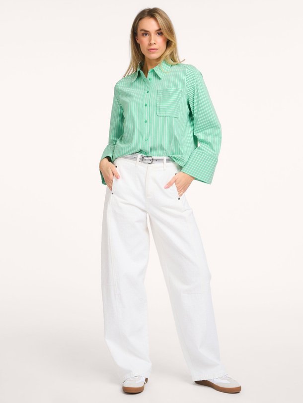 Ontdek de Bali katoenmix gestreepte blouse van Co'Couture in de kleur Groen bij Orangebag. Op werkdagen voor 21:45 besteld, morgen in huis.