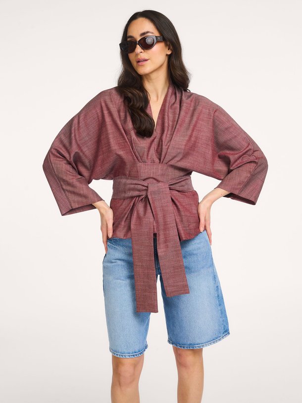 Ontdek de Alaya katoenmix overslag top van Sea Me Happy in de kleur Bordeauxrood bij Orangebag. Op werkdagen voor 21:45 besteld, morgen in huis.